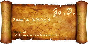 Zsemle Dávid névjegykártya