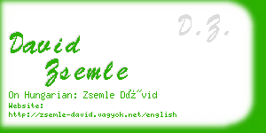 david zsemle business card